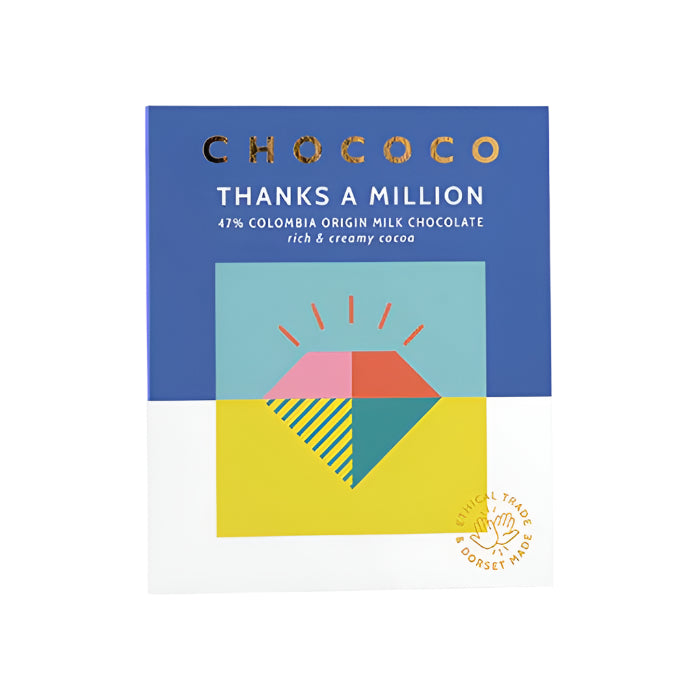 Chococo - 47% 'Thanks a Million' Milk Chocolate Bar, 75g  Pack of 12