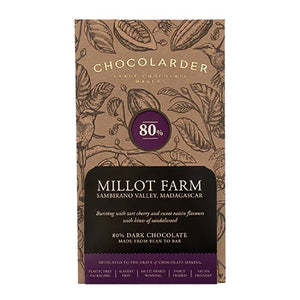 Chocolarder - Millot Farm 80% Dark Chocolate Bar - Pack of 10