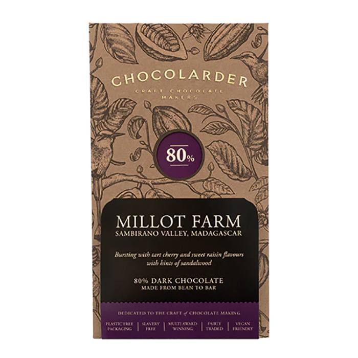 Chocolarder - Millot Farm 80% Dark Chocolate Bar - Pack of 10