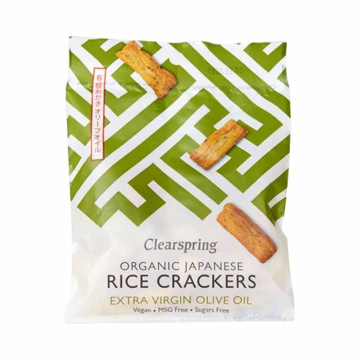 Clearspring - Organic Japanese Rice Crackers - Olive Oil & Salt, 50g  Pack of 12