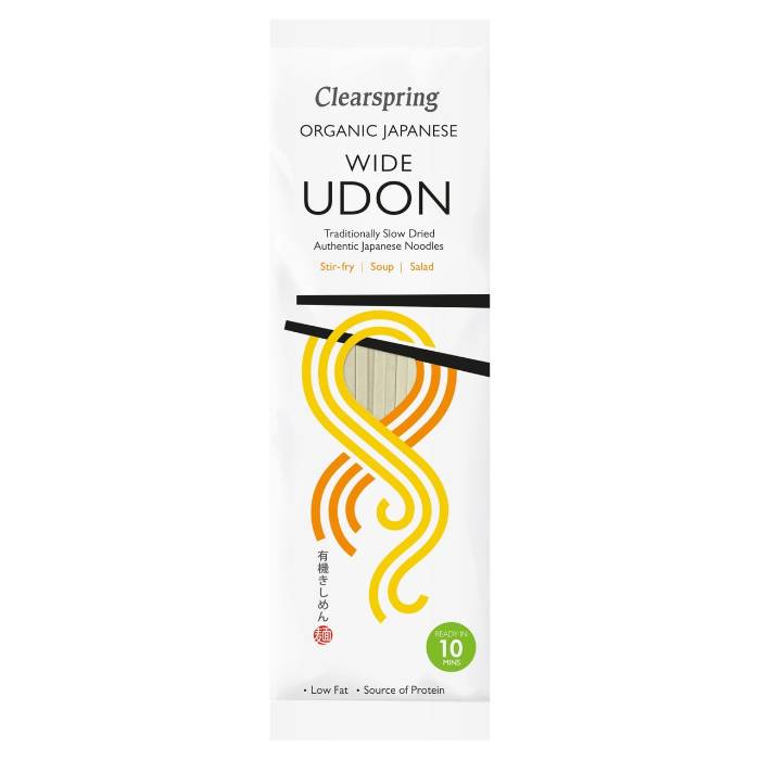Clearspring - Organic Japanese Wide Udon Noodles, 200g Pack of 12