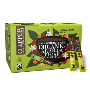 Clipper - Fairtrade Organic Instant Dried Decaf Coffee Sticks, 200 Sachets