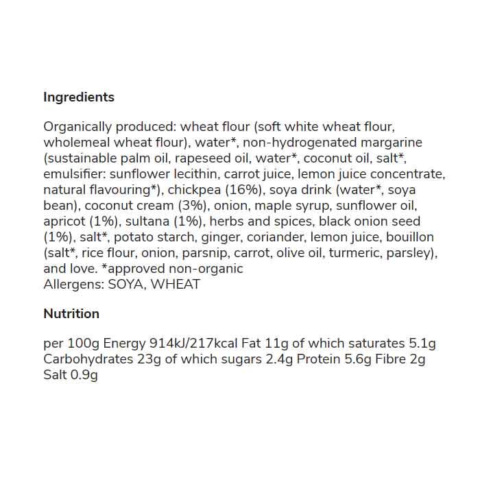 Clive's - Chickpea Coronation Puff Pie, 235g - Back