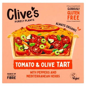 Clive's - Organic Gluten Free Tomato and Olive Tart, 150g | Pack of 6