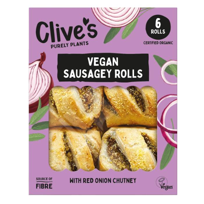 Clive's - Organic Vegan Sausagey Rolls, 160g  Pack of 4