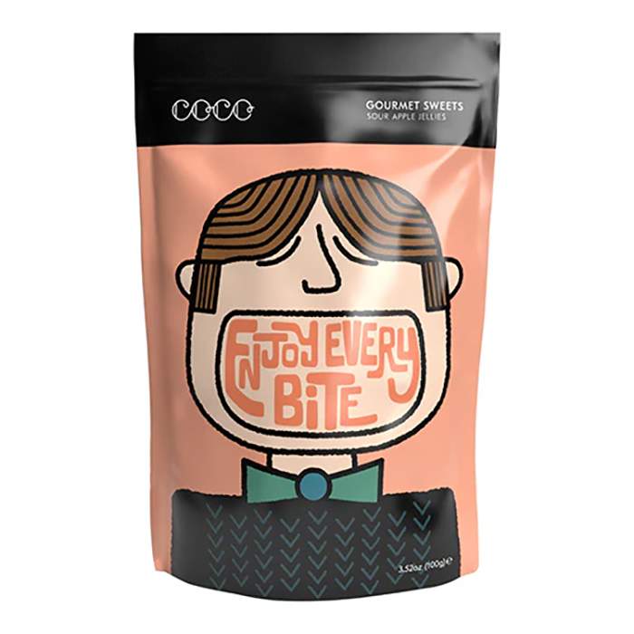 Coco Chocolatier - Sour Apple Sweets, 100g  Pack of 12