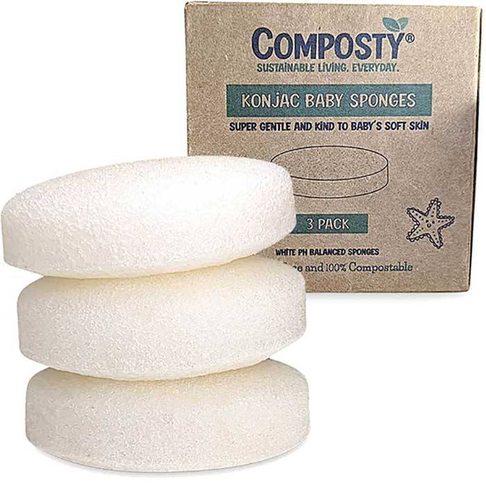 Composty - Konjac BabyInfant Bath Sponges, 3 Pieces
