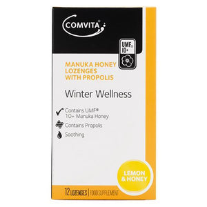 Comvita - Manuka Honey Lozenges with Propolis Lemon and Honey, 12 Lozenges