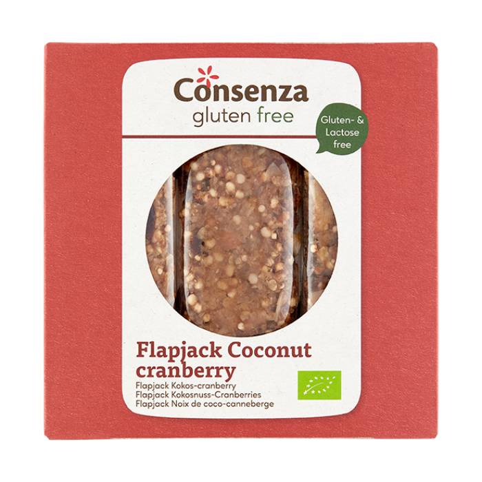 Consenza - Flapjack Coconut Cranberry, 90g  Pack of 15