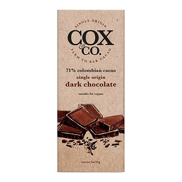 Cox&Co. - 71% Plain Single Origin Chocolate Bar, 35g - Pack of 6