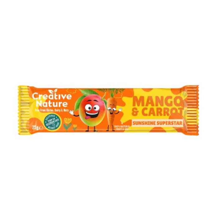 Creative Nature - Mango & Carrot Snack Bar, 25g  Pack of 20