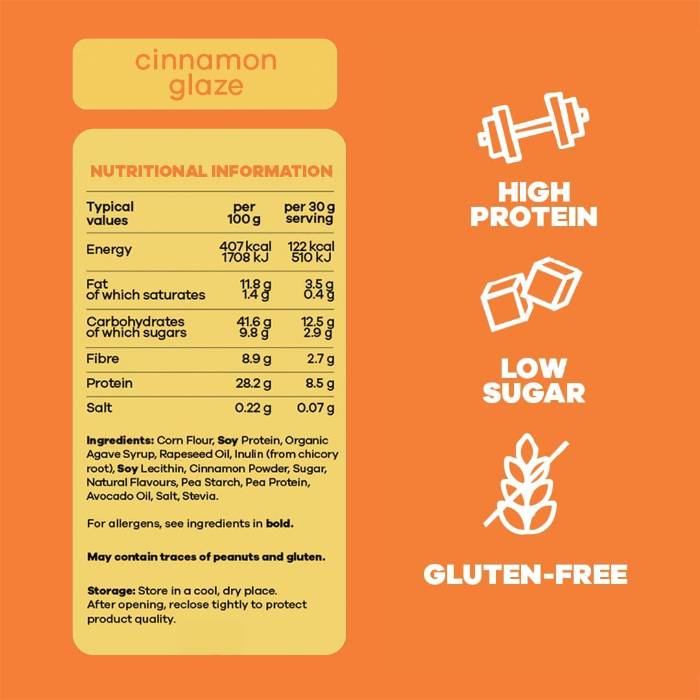 Crispy Fantasy - High Protein Breakfast Cereal Cinnamon, 250g - Back