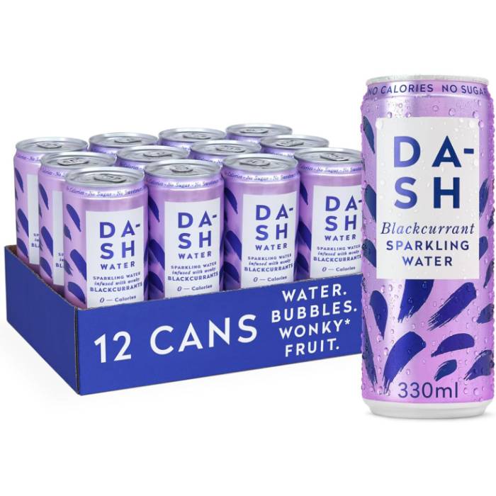 Dash Water - Sparkling Blackcurrant, 330ml | Multiple Pack Sizes ...