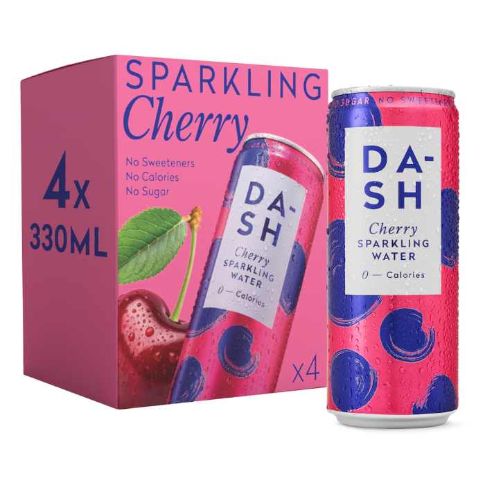 Dash Water - Sparkling Cherry Multipack, 4x330ml  Pack of 6