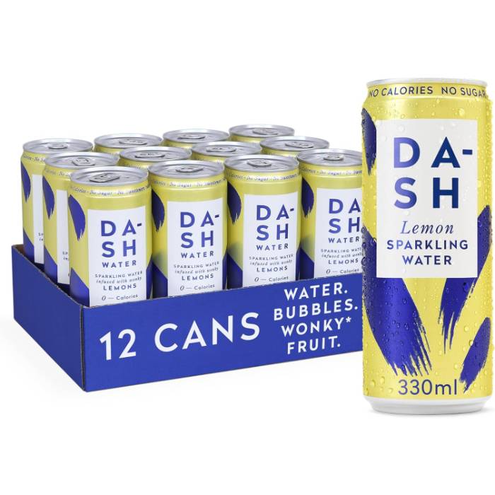 Dash Water - Sparkling Lemon, 330ml - Pack of 12