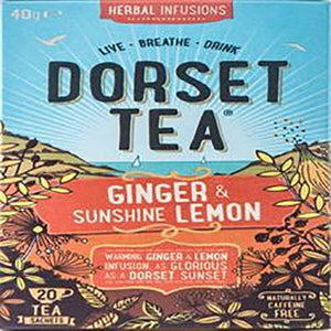 Dorset Tea - Ginger and Lemon Tea, 20 Bags | Pack of 4