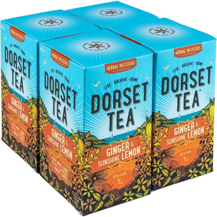 Dorset Tea - Green Tea with Sunshine Lemon, 20 Bags  Pack of 4