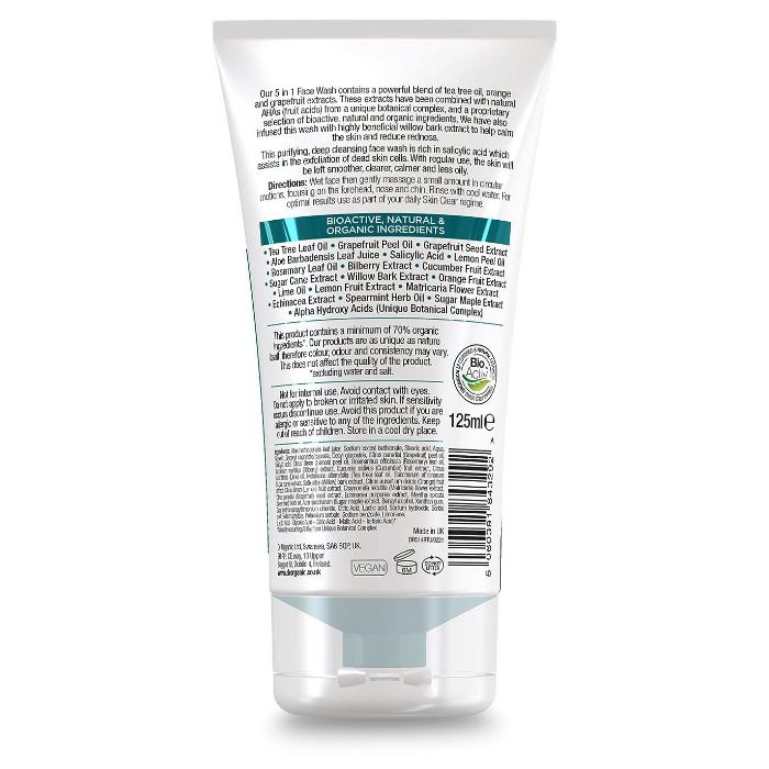 Dr. Organic - Skin Clear face Wash, 125ml - back