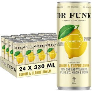 Dr Funk - Lemon & Elderflower Immune Edition + Zinc, 330ml | Pack of 24