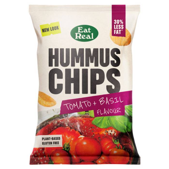 Eat Real - Hummus Tomato & Basil Chips, 110g  Pack of 10