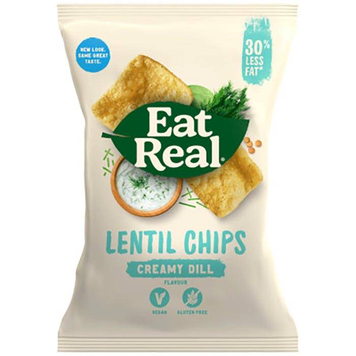 Eat Real - Lentil Chips Creamy Dill, 40g  Pack of 18