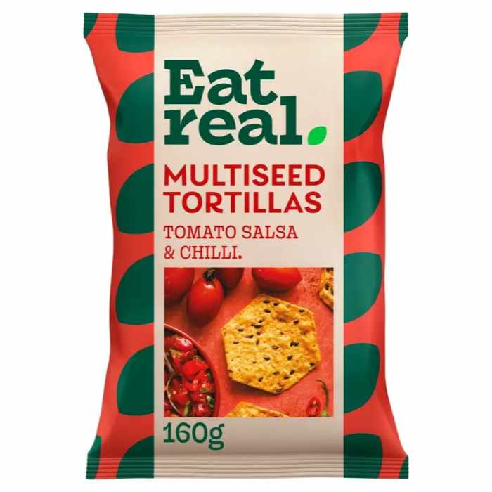 Eat Real - Multiseed Tortilla Smoky Paprika Chips, 160g - Pack of 10