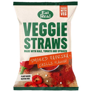 Eat Real - Paprika & Chilli Veggie Straws, 110g | Pack of 10