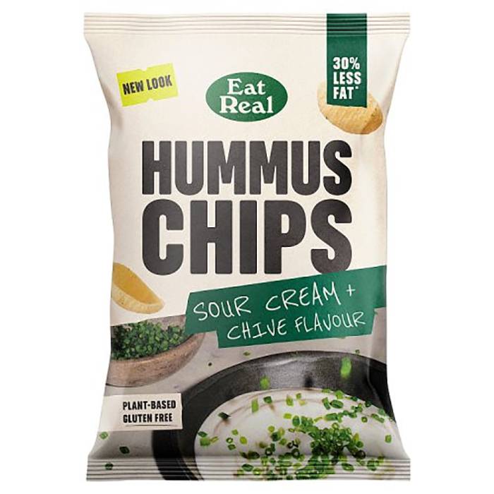 Eat Real - Sour Cream & Chive Hummus Chips, 110g  Pack of 10