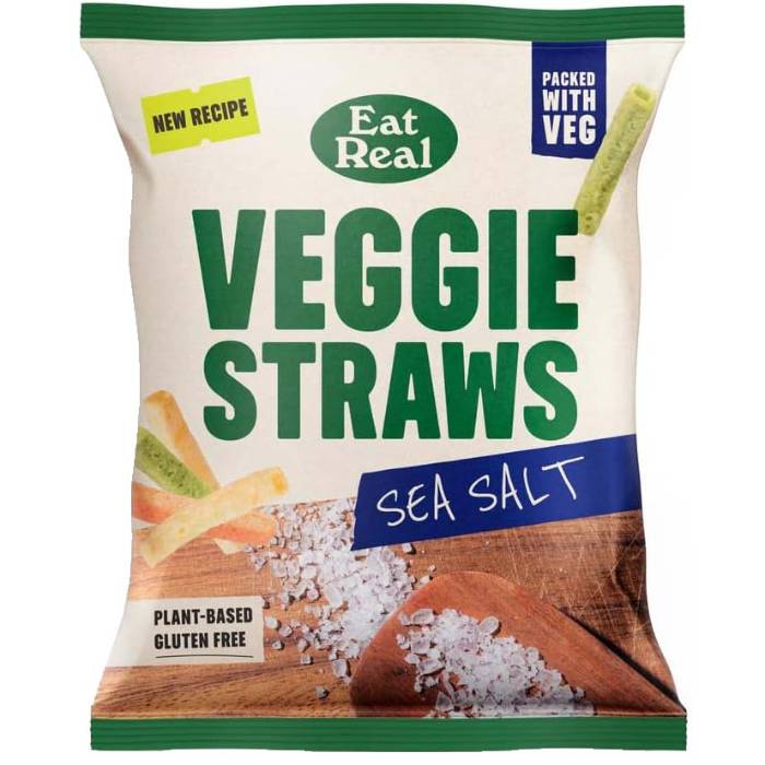 Eat Real - Veggie Straws Sea Salt, 45g  Pack of 18