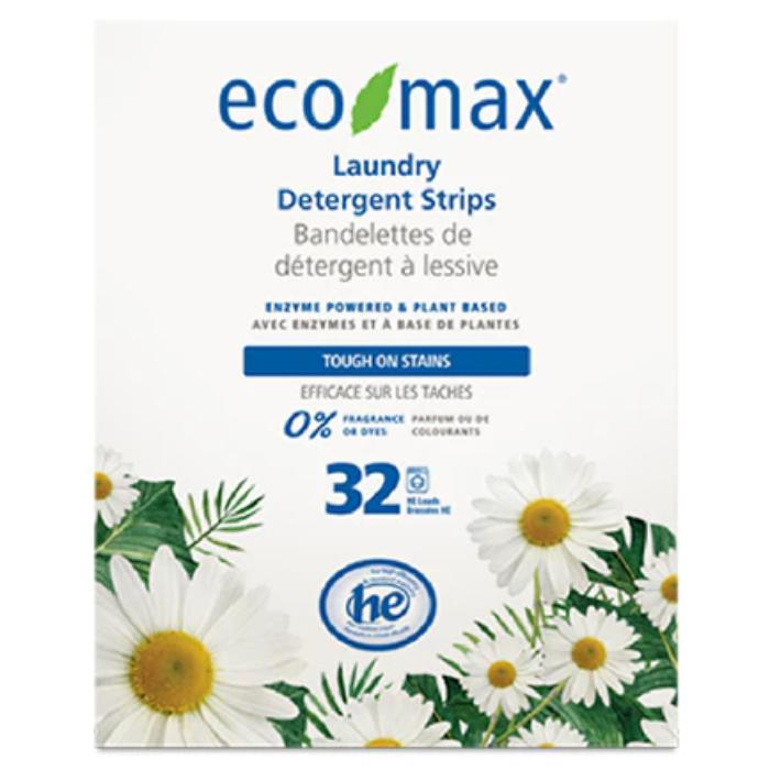 Eco-Max - Fragrance Free Detergent Strips, 32 Washes  Pack of 12