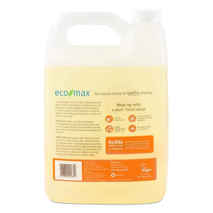 Eco-Max - Washing up Liquid Orange, 4L - Back