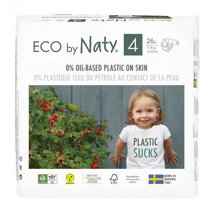 Eco By Naty - Size 4 Nappies, 26 Nappies