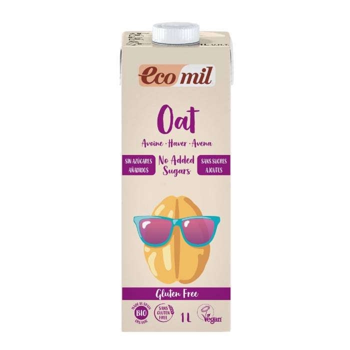 Ecomil - Organic Oat Drink No Added Sugars Gluten-Free, 1L