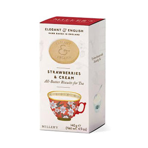 Elegant & English - Strawberries & Cream Biscuits, 140g