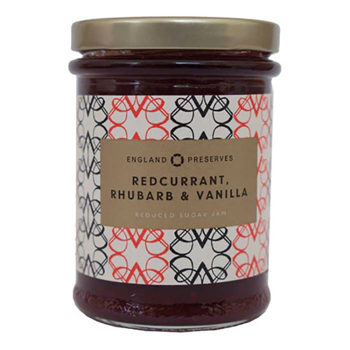 England Preserves - Rhubarb, Redcurrant & Vanilla, 225g - Pack of 6