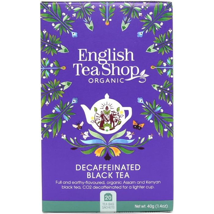 English Tea Shop - Decaffeinated Black Tea, 20 Bags  Pack of 6