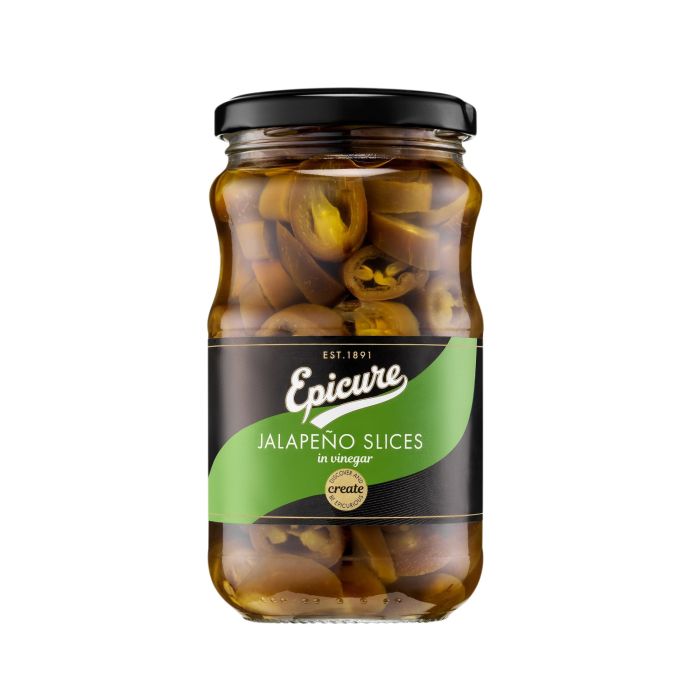 Epicure - Green Jalapeno Slices, 350g  Pack of 12