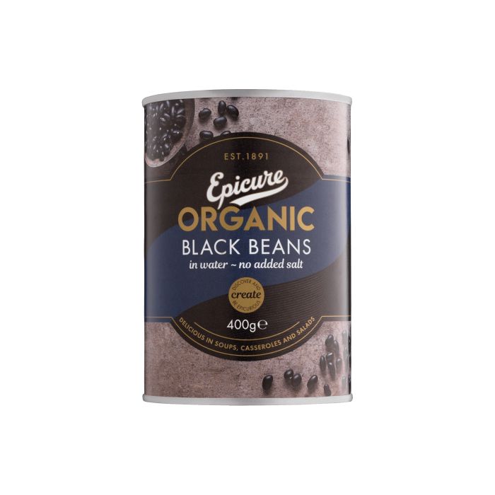 Epicure - Organic Black Beans In Water, 400g  Pack of 6