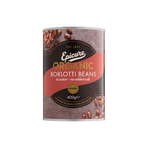 Epicure - Organic Borlotti Beans In Water, 400g | Pack of 6
