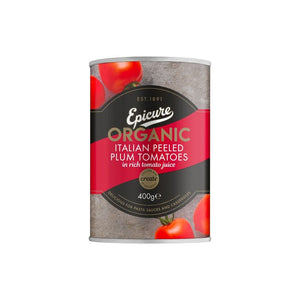 Epicure - Organic Peeled Plum Italian Tomatoes, 400g | Pack of 12