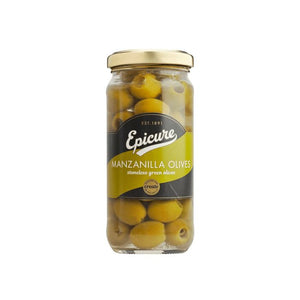 Epicure - Stoneless Green Manzanilla Olives, 235g | Pack of 12