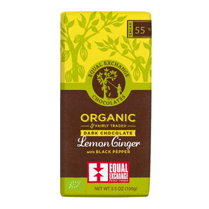 Equal Exchange - Organic Lemon Ginger Chococolate Black Pepper 55%, 100g
