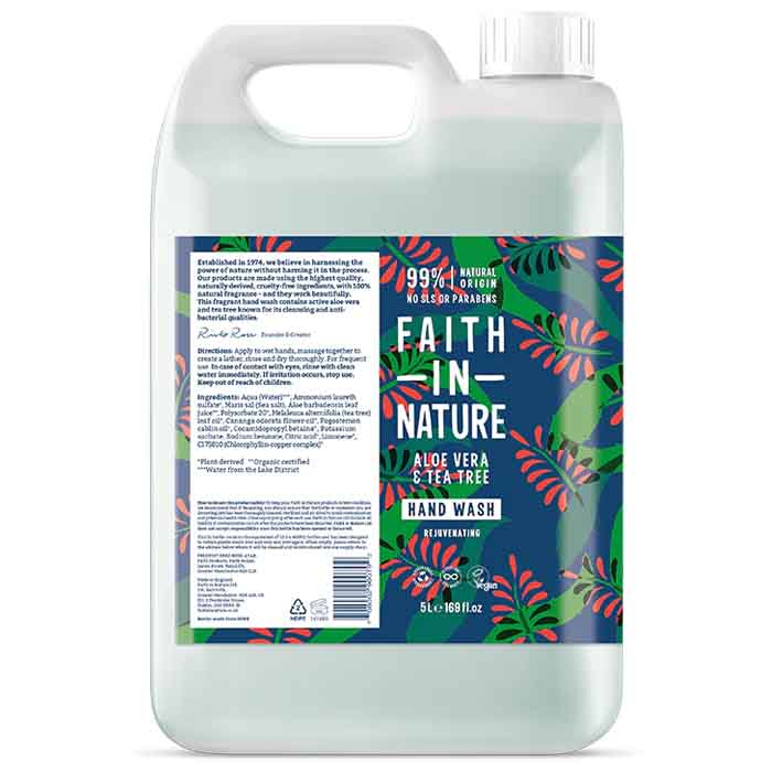 Faith In Nature - Aloe Vera & Tea Tree Handwash, 5L