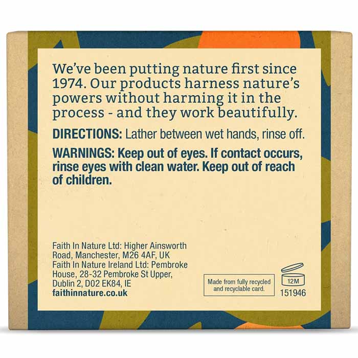 Faith In Nature - Handmade Soap Orange, Pack of 6 100g - Back