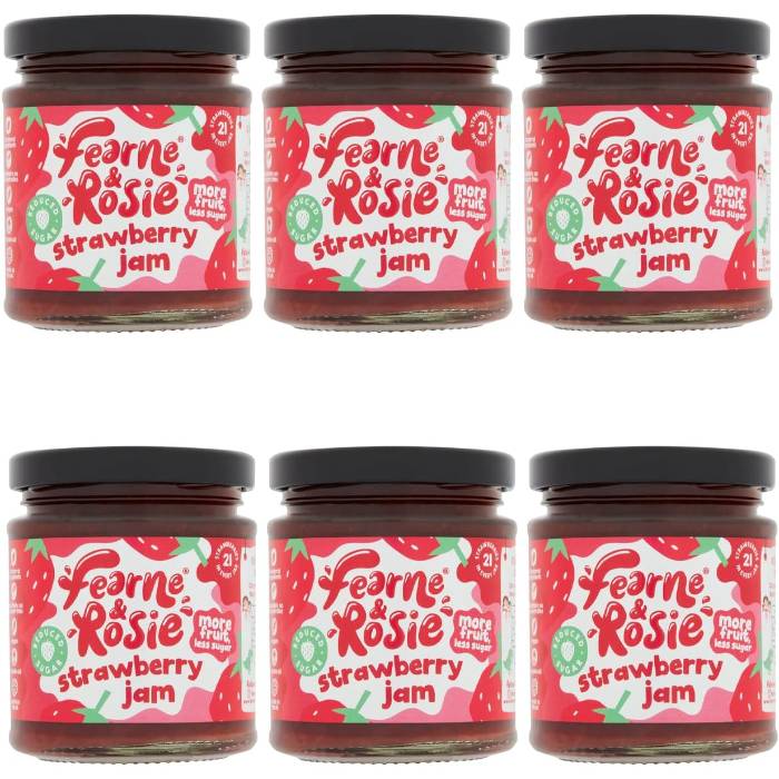 Fearne & Rosie - Strawberry Jam Reduced Sugar, 310g  Pack of 6