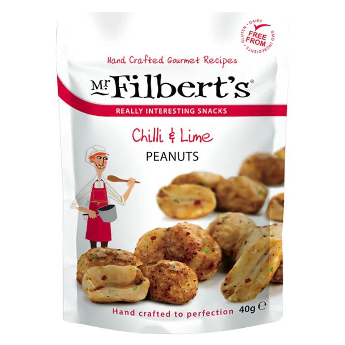 Filberts - Chilli and Lime Peanuts, 40g  Pack of 20