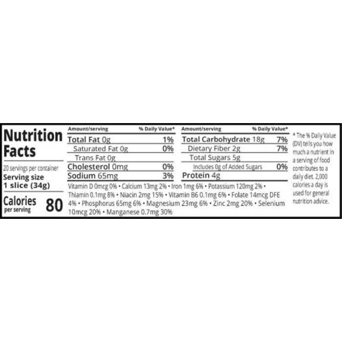 Food For Life - Organic Ezekiel Cinnamon Raisin Sprouted Wholegrain Bread, 680g - Back