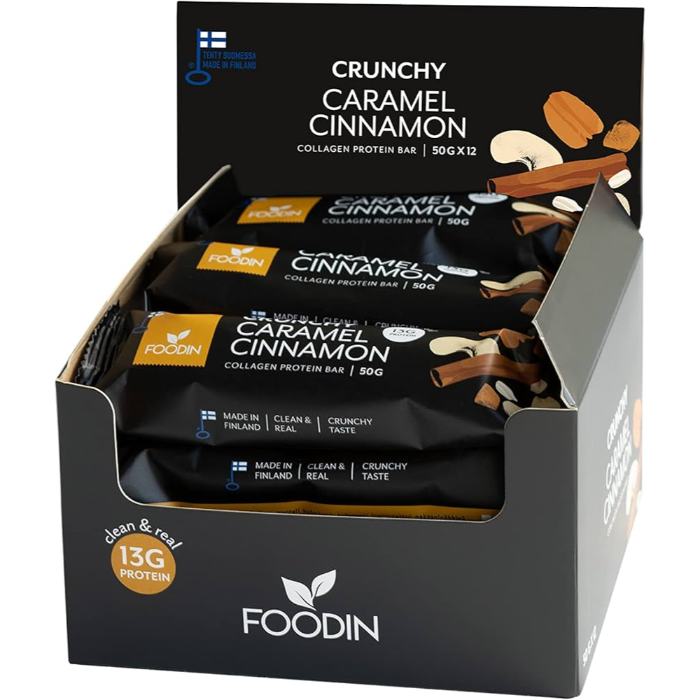 Foodin - Collagen Protein Bar Caramel Cinnamon, 50g  Pack of 12