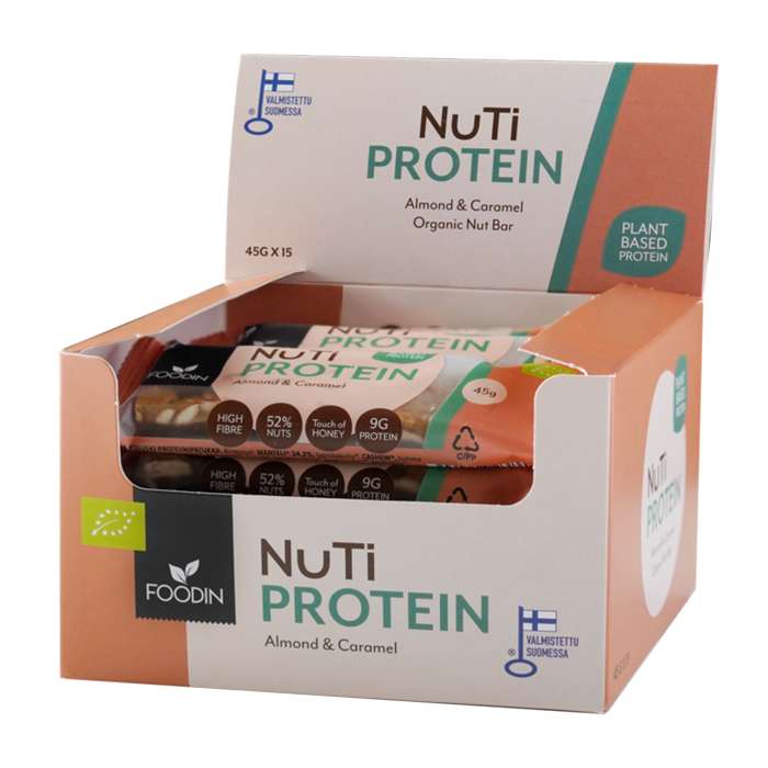 Foodin - NUTI Protein Almond & Caramel, 45g  Pack of 12