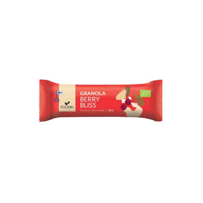 Foodin - Organic Granola Bar Berry Bliss, 40g  Pack of 12